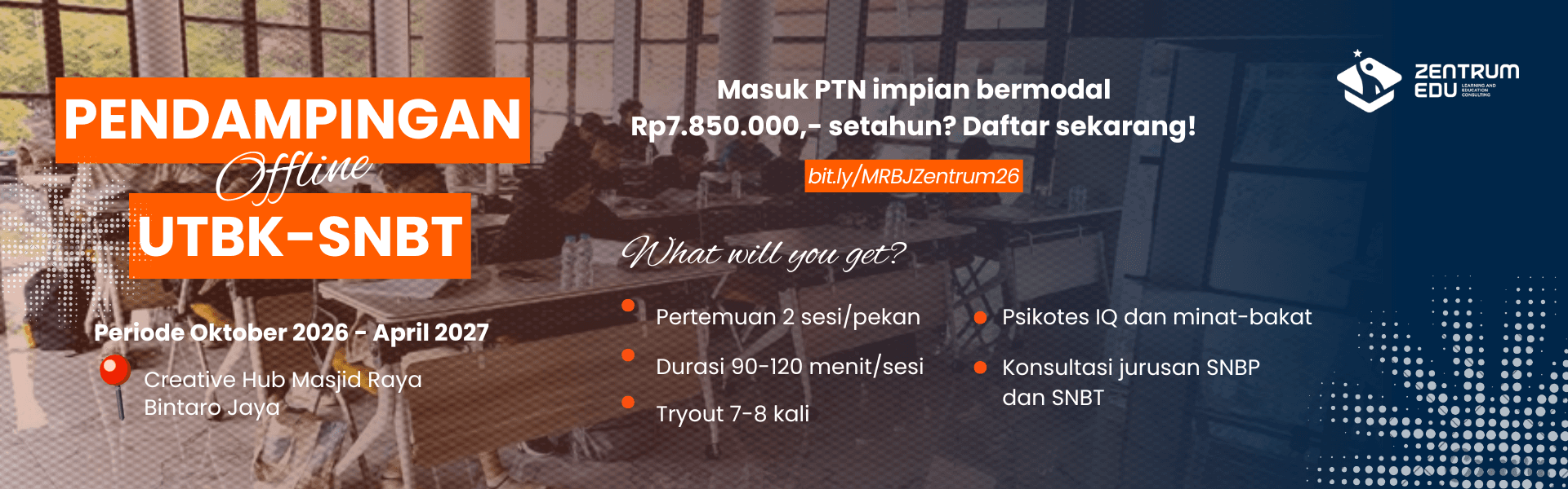 Pendampingan TKA dan UTBK-SNBT Offline di MRBJ Bintaro